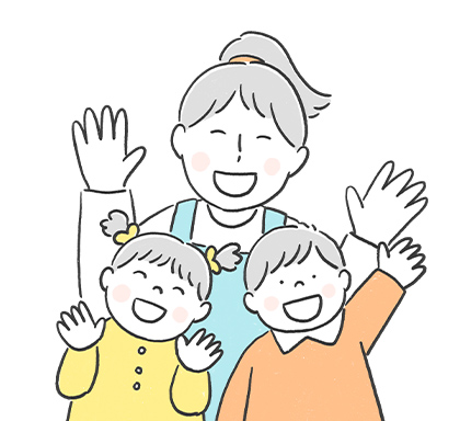 保育士と子どものイラスト
